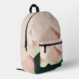 Mochila Impresa Pico Pastel – Paisaje Geométrico de Montaña #1