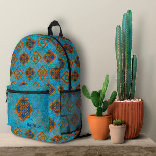Mochila Impresa Picos de Montañas del Suroeste Personalizados Turq