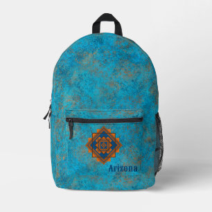 Mochila Impresa Picos de Montañas del Suroeste Personalizados Turq