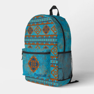Mochila Impresa Picos de Montañas del Suroeste Personalizados Turq