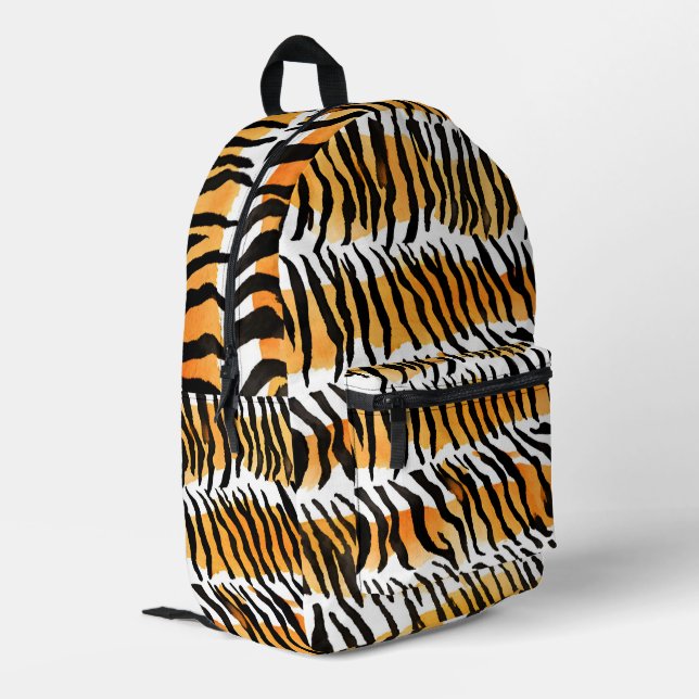 Mochila Impresa Pieles modernas de tigre a rayas Imprimir animales (Esquina izquierda trasera)