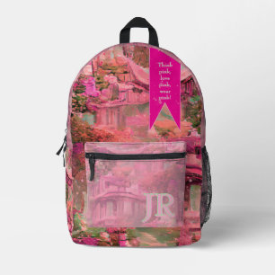 Mochila Impresa Piensa Rosa, Amor Rosa, Usa Mundo Rosa