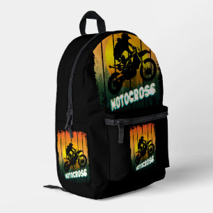 Mochila Impresa Piloto de motocross de naturaleza en moto deportes