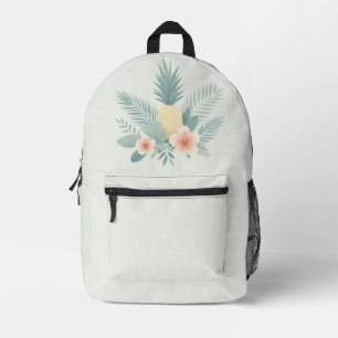 Mochila Impresa Piña floral y Hawaiana