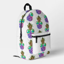 Mochila Impresa Piña púrpura rosa tropical