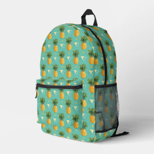 Mochila Impresa Piñas Brillantes En Patrón Geométrico