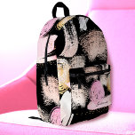 Mochila Impresa pinceladas y garrapatas patrón en negro<br><div class="desc">mochila giratoria</div>