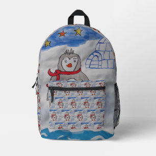 Mochila Impresa Pingüino de nieve en invierno