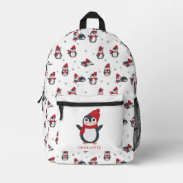 Mochila Impresa Pingüinos Cutos Aves de Invierno Animales Árticos