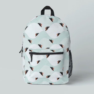 Mochila Impresa Pingüinos juguetones deslizándose sobre el patrón 