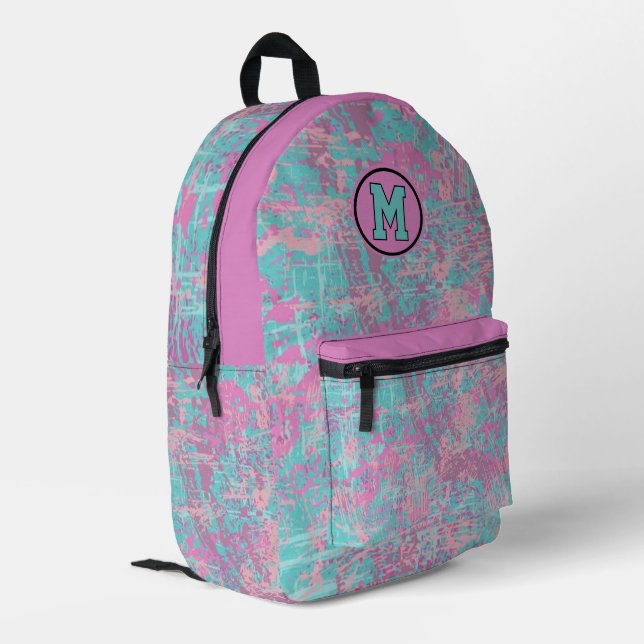 Mochila Impresa Pink and blue grunge shabby  (Esquina izquierda trasera)