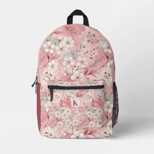Mochila Impresa Pink cherry blossom monogram