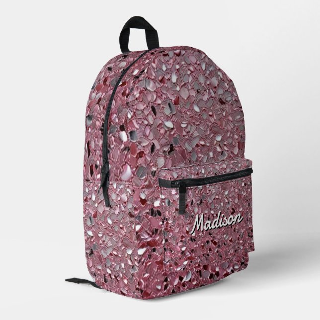 Mochila Impresa Pink Elegant Simulated Shimmering Particles Effect (Esquina izquierda trasera)