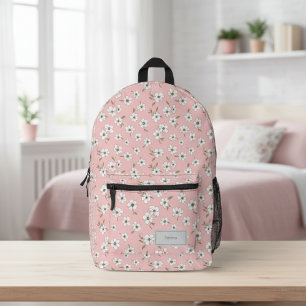 Mochila Impresa Pink Floral Backpack for Women, Personalized