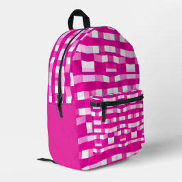 Mochila Impresa Pink Magenta Modern Geometric Block Art