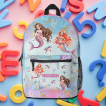 Pink Purple Glitter Mermaids Add Name