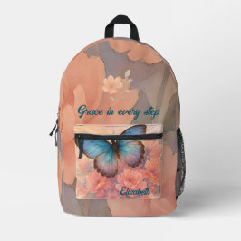 Mochila Impresa PInk Soft Morden Design Watercolor Floral Buttei