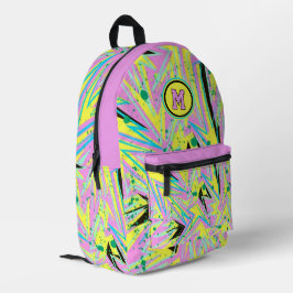 Mochila Impresa Pink Yellow Graffiti Explosion Seamless Pattern