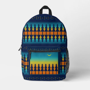 Mochila Impresa Pinos del Atardecer del Suroeste y Estilo Manta Lu