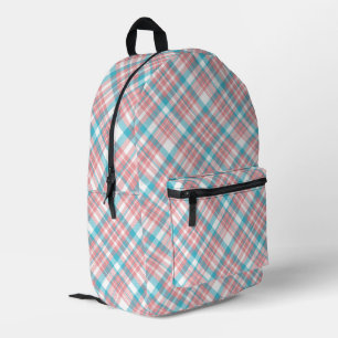 Mochila Impresa Pinta rosa y azul preppy
