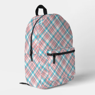 Mochila Impresa Pinta rosa y azul preppy