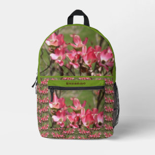 Mochila Impresa Pintado de flores de dogwood rosa