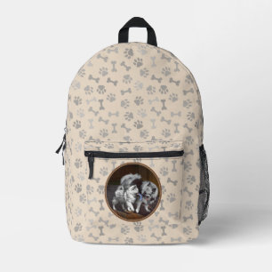Mochila Impresa Pintado Keeshond Playtime - Arte Perro Original.
