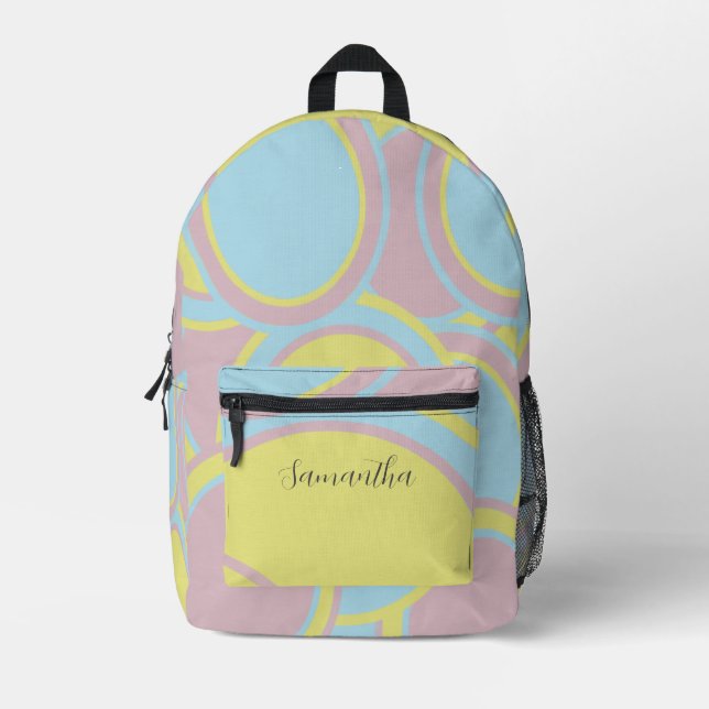 Mochila Impresa Pintura abstracta pastel moderna (Anverso)