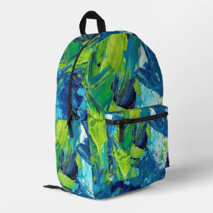 Mochila Impresa Pintura acrílica abstracta en azul