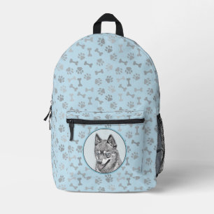 Mochila Impresa Pintura de Alaskan Klee Kai - Arte de perro origin