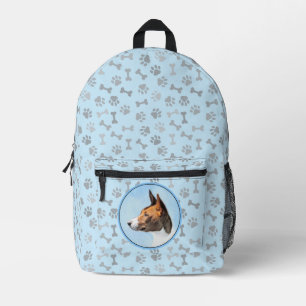 Mochila Impresa Pintura de Basenji - Arte original muy bonito