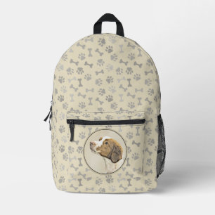 Mochila Impresa Pintura de Brittany - Arte de perro original lindo