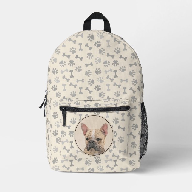 Mochila Impresa Pintura de Bulldog francés (Sable) - Cuto original (Anverso)