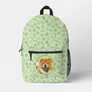 Mochila Impresa Pintura de Chow Chow - Arte de perro original lind