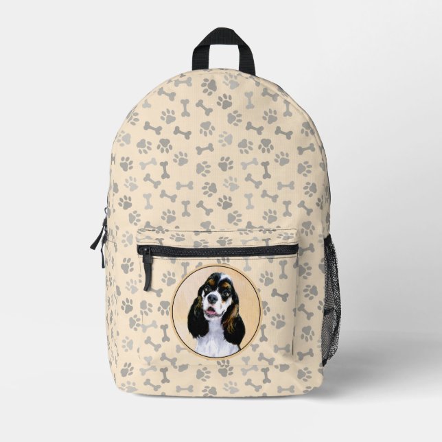Mochila Impresa Pintura de Cocker Spaniel (Parti) - Arte Perro Ori (Anverso)