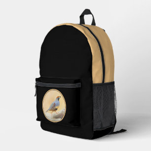 Mochila Impresa Pintura de codorniz de Gambrel - Arte original de 