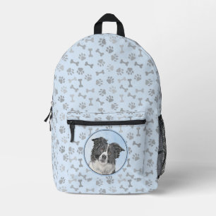 Mochila Impresa Pintura de color de borde - Arte de perro original