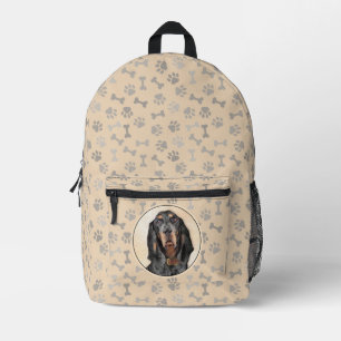 Mochila Impresa Pintura de hongos negros y morenos - Arte de perro