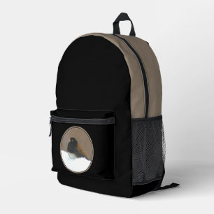 Mochila Impresa Pintura de Junco Ojos Oscuros - Arte de Pájaros Or