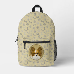 Mochila Impresa Pintura de Papillon (Hound Tri) - Arte de Perro Or