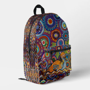 Mochila Impresa pintura de pato retro