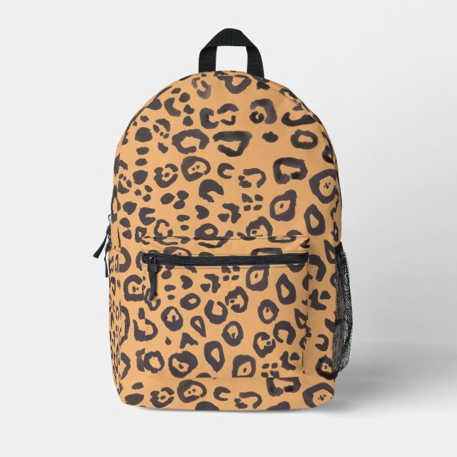 Mochila Impresa Pintura de patrón animal de impresión de leopardo (Anverso)