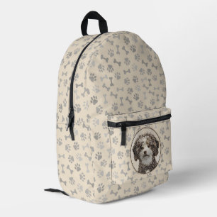 Mochila Impresa Pintura de Perro de Agua Español - Arte Perro Orig