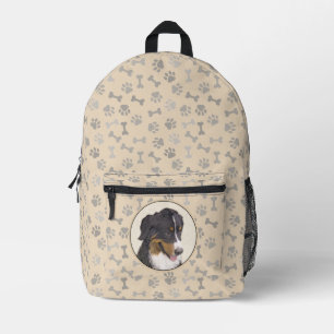 Mochila Impresa Pintura de perro de montaña de Berna - Arte de per