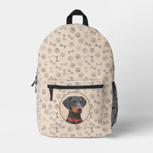 Mochila Impresa Pintura de Pinscher Alemán Arte Animal Original