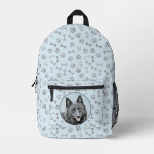 Mochila Impresa Pintura de Schipperke - Arte Perro Original Cuto