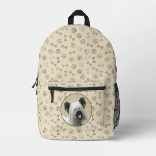 Mochila Impresa Pintura de Skye Terrier - Arte de Perro Original A