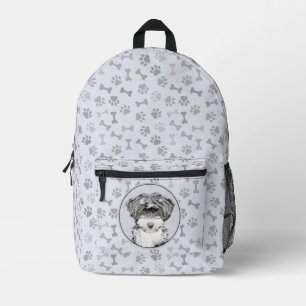 Mochila Impresa Pintura de Terrier Tibetano - Arte de Perro Origin