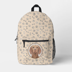 Mochila Impresa Pintura de Vizsla - Arte Perro Original.