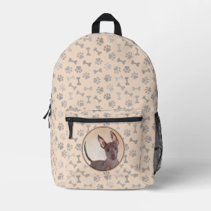 Mochila Impresa Pintura de Xoloitzcuintli - Arte de perro original